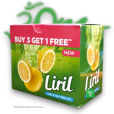 Liril Soap(Buy 3 Get 1 Free) 125gm x 4 pcs Pack - Buy Online Australia | Om Spice & Grocery