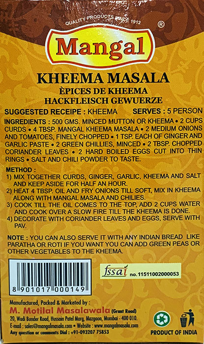 Mangal Kheema Masala - Buy Online Australia | Om Spice & Grocery