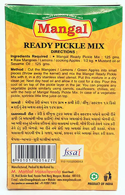 Mangal Ready Pickle Mix - Buy Online Australia | Om Spice & Grocery