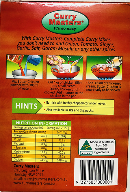 Curry Master Butter Chicken - Buy Online Australia | Om Spice & Grocery