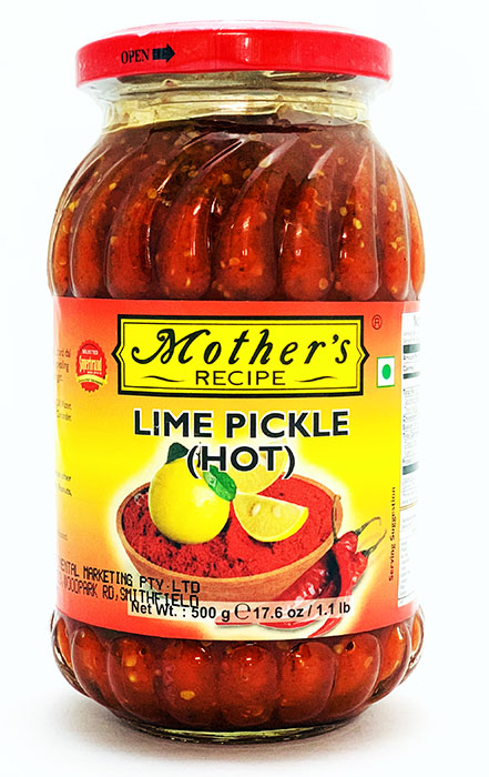 Mother's Lime Pickle Hot - Buy Online Australia | Om Spice & Grocery