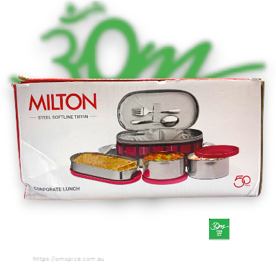 Milton Steel Softline Tiffin – Insulated Corporate Lunch Box Set with Stainless Steel Containers & Cutlery - Buy Online Australia | Om Spice & Grocery