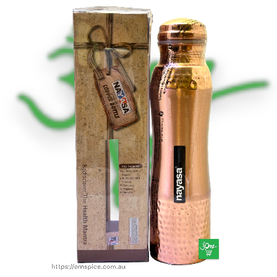 Nayasa Copper Water Bottle Light Brown 1L - Buy Online Australia | Om Spice & Grocery