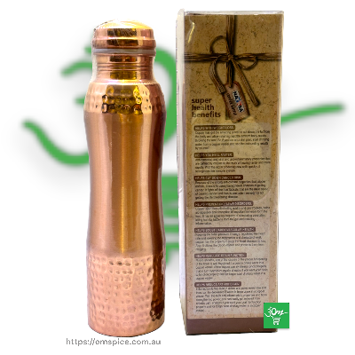 Nayasa Copper Water Bottle Light Brown 1L - Buy Online Australia | Om Spice & Grocery