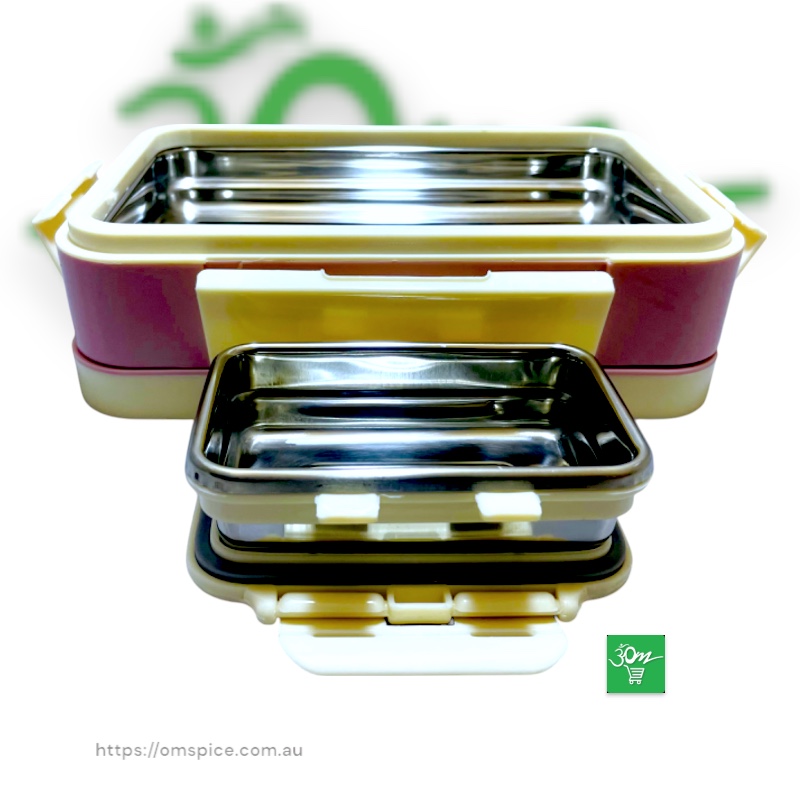 Nayasa Element Insulated Stainless Steel Lunch Box – BPA-Free, Leakproof & Multi-Compartment Tiffin for Office, School & Travel - Buy Online Australia | Om Spice & Grocery