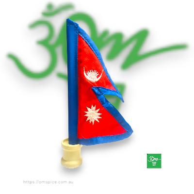 Nepal Flag With Stand 10 inch - Buy Online Australia | Om Spice & Grocery