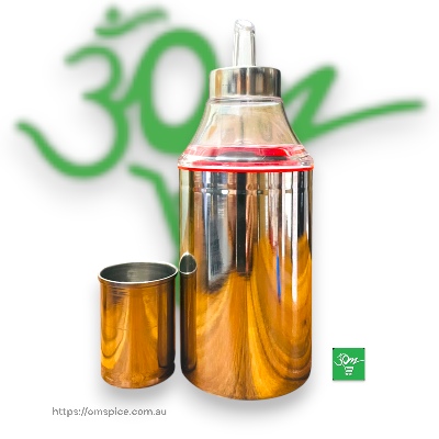 Oil Pourer Stainless Steel 500ml - Buy Online Australia | Om Spice & Grocery