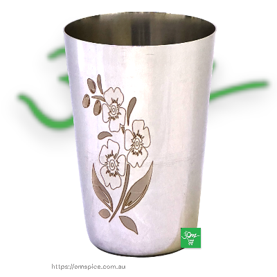 Stainless Steel Cup Glass Ice Laser 8 Flower Design