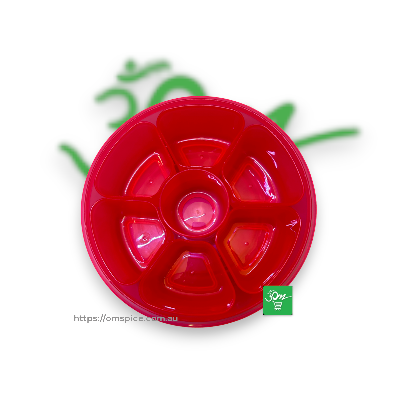 Plastic Masala Box Seven Section with Spoon and Air Tight Lids | Spice Box - Buy Online Australia | Om Spice & Grocery