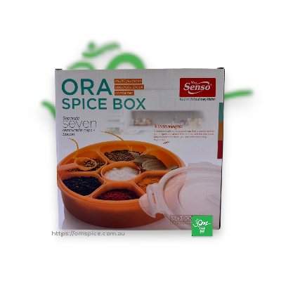 Plastic Masala Box Seven Section with Spoon and Air Tight Lids | Spice Box - Buy Online Australia | Om Spice & Grocery