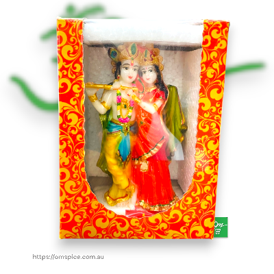 Radha Krishna Murti Idol Statue Sculpture 14cm - Buy Online Australia | Om Spice & Grocery