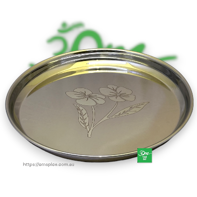 Round Plain Plate Stainless Steel - Buy Online Australia | Om Spice & Grocery