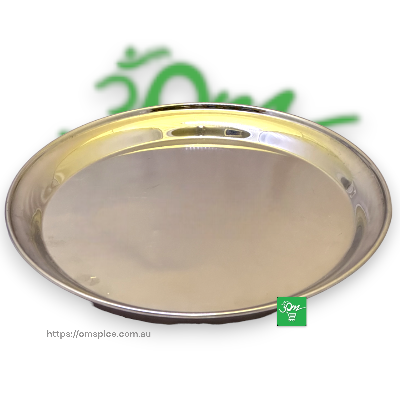 Round Plain Plate Stainless Steel - Buy Online Australia | Om Spice & Grocery
