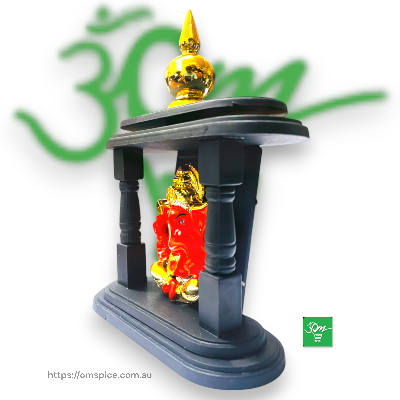 Small Bal Ganesh Statue with Temple 13 cm Height - Buy Online Australia | Om Spice & Grocery