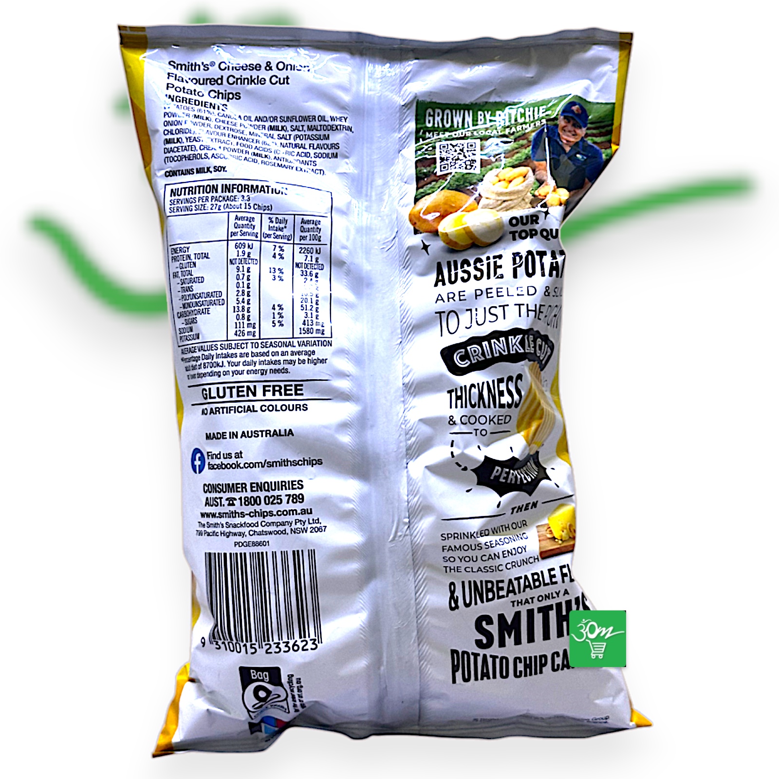 Smith’s Cheese & Onion Potato Chips – Classic Crinkle-Cut Snack - Buy Online Australia | Om Spice & Grocery