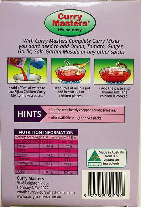 Curry Masters Fijian Chicken Curry - Buy Online Australia | Om Spice & Grocery