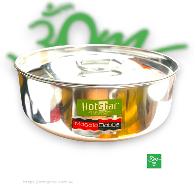 Steel Masala Box Pullable Lid Medium - Buy Online Australia | Om Spice & Grocery