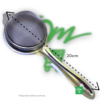 Tea strainer Stainless Steel Tea Filter 20cm,22cm,26cm - Buy Online Australia | Om Spice & Grocery