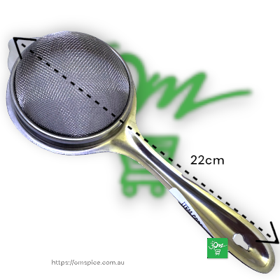 Tea strainer Stainless Steel Tea Filter 20cm,22cm,26cm - Buy Online Australia | Om Spice & Grocery