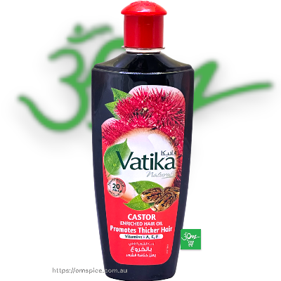 Vatika Natural Castor Promotes Thicker Hair Oil 200ml - Buy Online Australia | Om Spice & Grocery