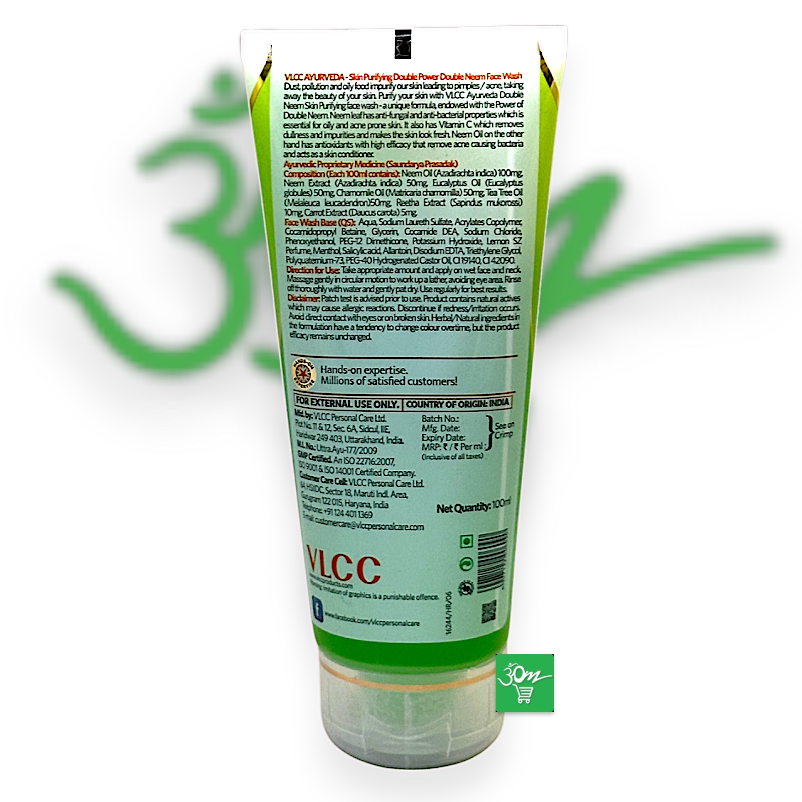 VLCC Ayurveda Double Power Double Neem Facewash - Buy Online Australia | Om Spice & Grocery