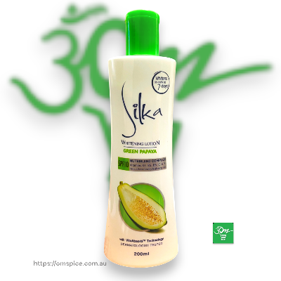 Silka Whitening Lotion Green Papaya 200ml - Buy Online Australia | Om Spice & Grocery