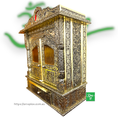 Yellow Oxidized Temple 21 inches x 11 inches - Buy Online Australia | Om Spice & Grocery