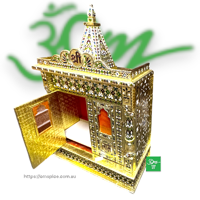 Yellow Oxidized Temple 21 inches x 11 inches - Buy Online Australia | Om Spice & Grocery