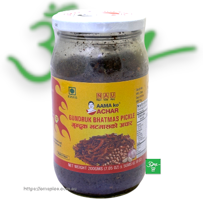 Aamako Gundruk Bhatmas Pickle - Buy Online Australia | Om Spice & Grocery