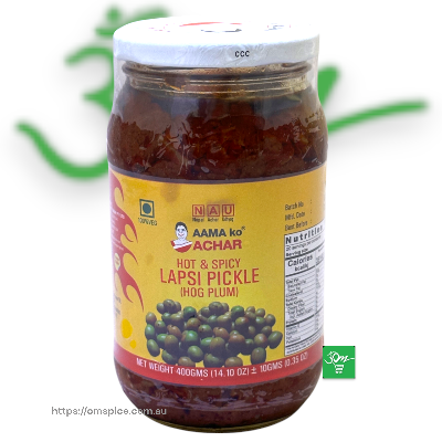 Aamako Hot and Spicy Lapsi Pickle - Buy Online Australia | Om Spice & Grocery
