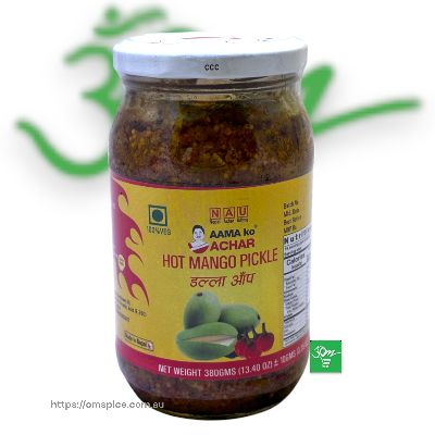 Aamako Hot Mango Pickle - Buy Online Australia | Om Spice & Grocery